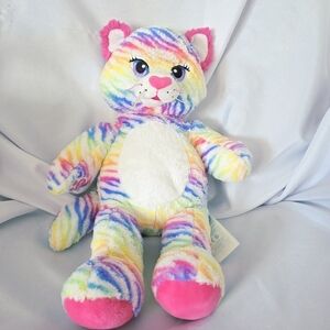 Build A Bear Rainbow Friends Cat Tiger Stripes Heart Nose Eyelashes 17 Inch 2016